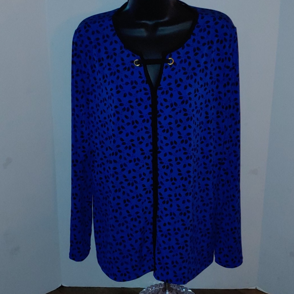 Liz Claiborne Black and Blue Long Sleeve Shirt